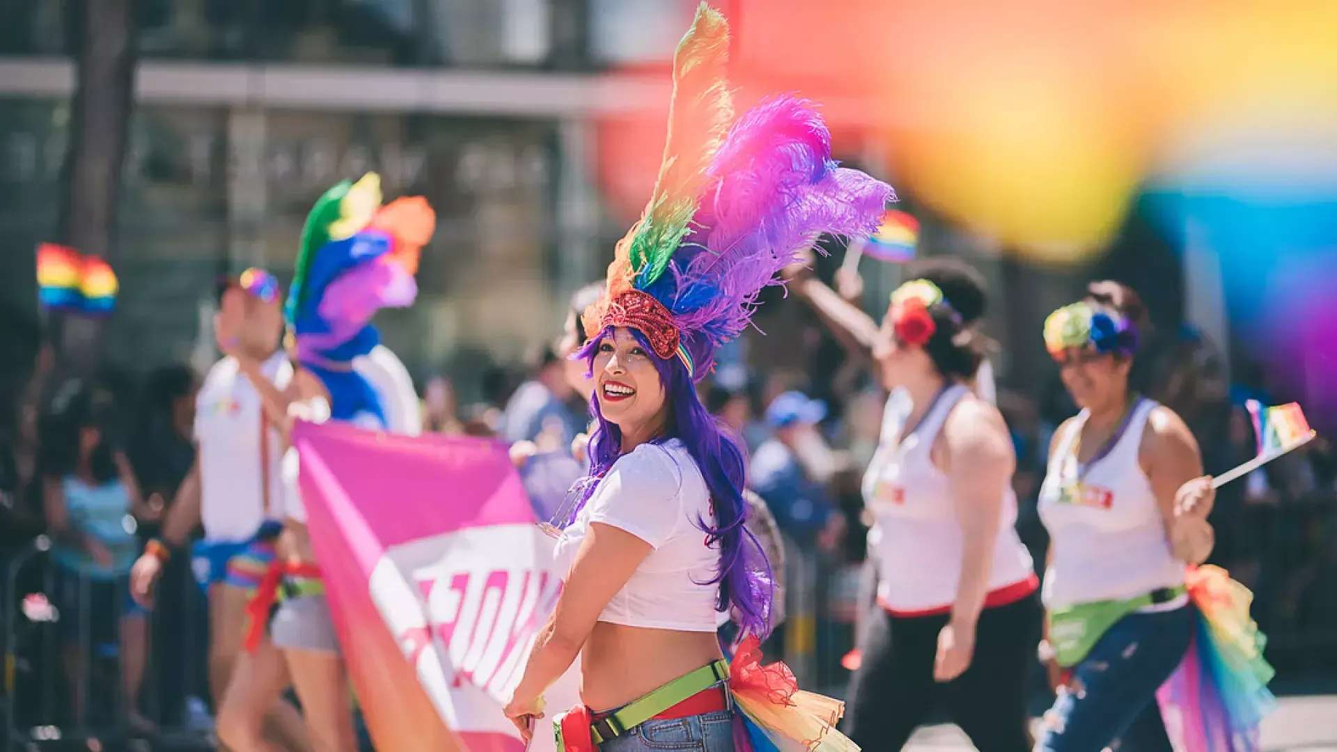 Mujer en Pride en San Francisco