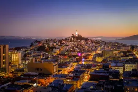 North Beach during twilight