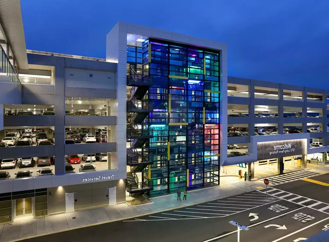 Coding, a light art installation, at San Francisco International Airport